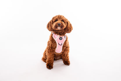 Harness, Lead & Poo Bag Bundle - Pink Herringbone