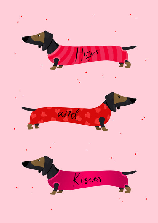 Valentines Card - Hugs & Kisses